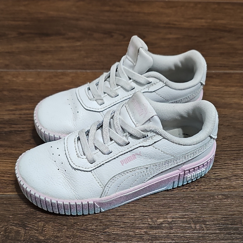 Puma White and Pink Sneakers with Chunky Platform Sole